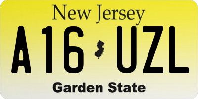 NJ license plate A16UZL