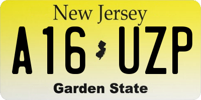 NJ license plate A16UZP