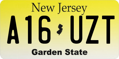 NJ license plate A16UZT