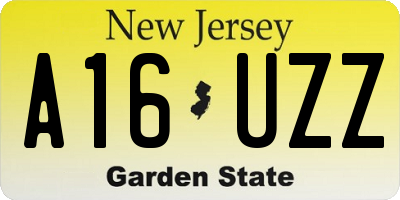 NJ license plate A16UZZ