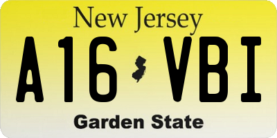 NJ license plate A16VBI
