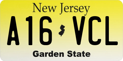 NJ license plate A16VCL