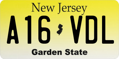 NJ license plate A16VDL