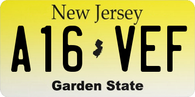 NJ license plate A16VEF