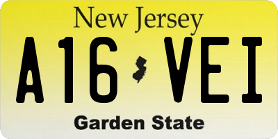 NJ license plate A16VEI