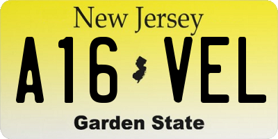 NJ license plate A16VEL