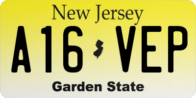 NJ license plate A16VEP