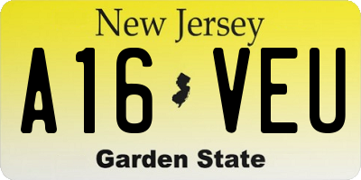 NJ license plate A16VEU