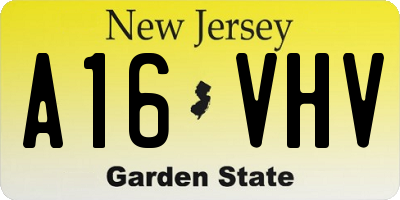 NJ license plate A16VHV