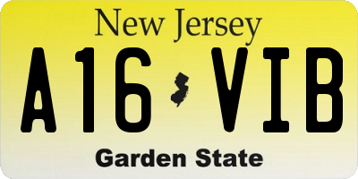 NJ license plate A16VIB