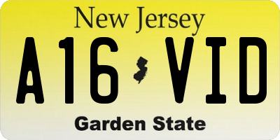 NJ license plate A16VID