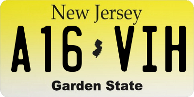 NJ license plate A16VIH