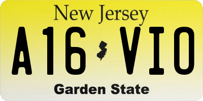 NJ license plate A16VIO