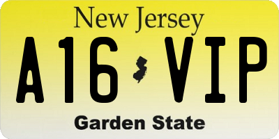 NJ license plate A16VIP