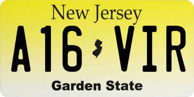NJ license plate A16VIR