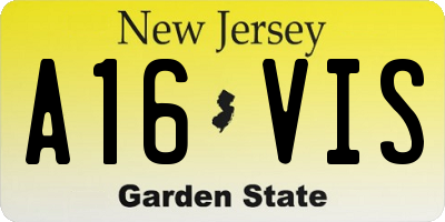 NJ license plate A16VIS