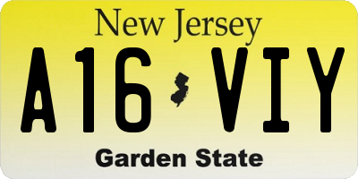 NJ license plate A16VIY