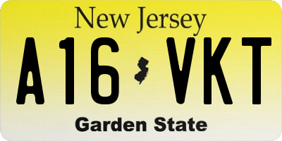 NJ license plate A16VKT