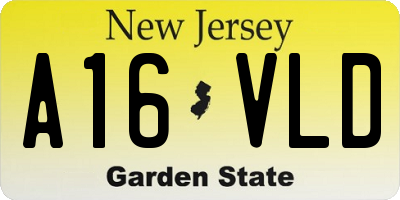 NJ license plate A16VLD