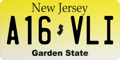 NJ license plate A16VLI