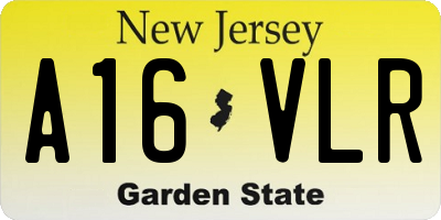 NJ license plate A16VLR