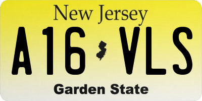 NJ license plate A16VLS