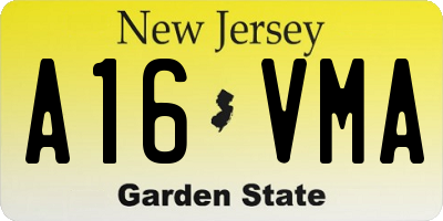 NJ license plate A16VMA