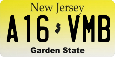 NJ license plate A16VMB