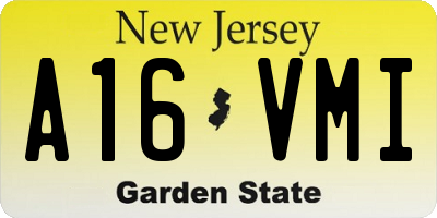 NJ license plate A16VMI
