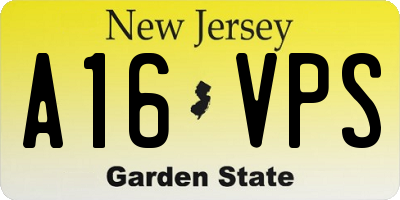 NJ license plate A16VPS