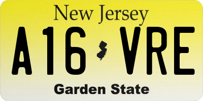 NJ license plate A16VRE