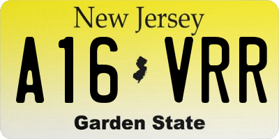 NJ license plate A16VRR