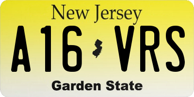 NJ license plate A16VRS