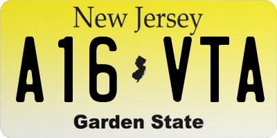 NJ license plate A16VTA