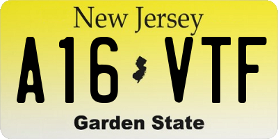 NJ license plate A16VTF