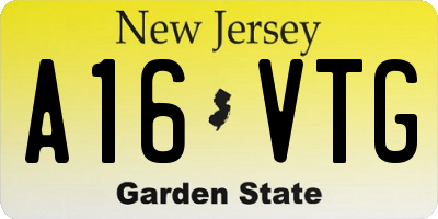 NJ license plate A16VTG