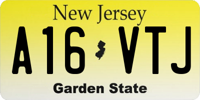 NJ license plate A16VTJ