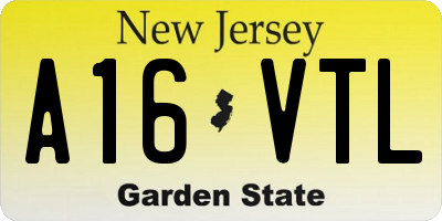 NJ license plate A16VTL