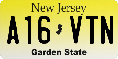 NJ license plate A16VTN