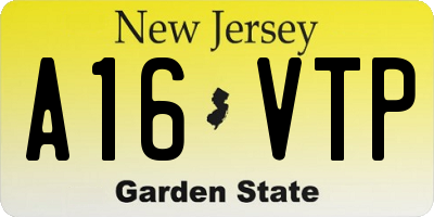 NJ license plate A16VTP