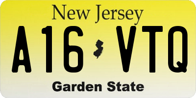 NJ license plate A16VTQ