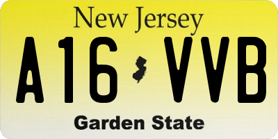 NJ license plate A16VVB