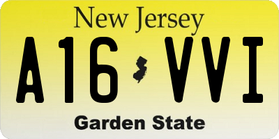 NJ license plate A16VVI