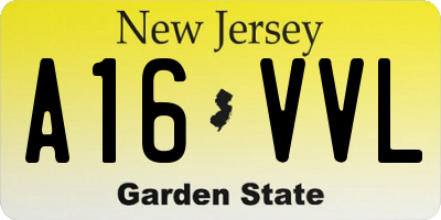 NJ license plate A16VVL