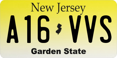 NJ license plate A16VVS