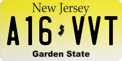 NJ license plate A16VVT