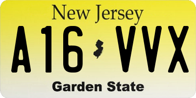 NJ license plate A16VVX