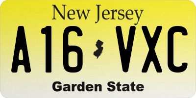 NJ license plate A16VXC