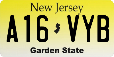 NJ license plate A16VYB