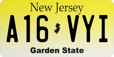NJ license plate A16VYI